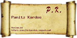 Panitz Kardos névjegykártya